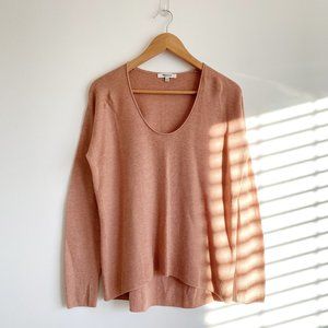 Madewell Women's Pullover Relaxed fit Sweater, Scoop Neck, Peachy, Size Small